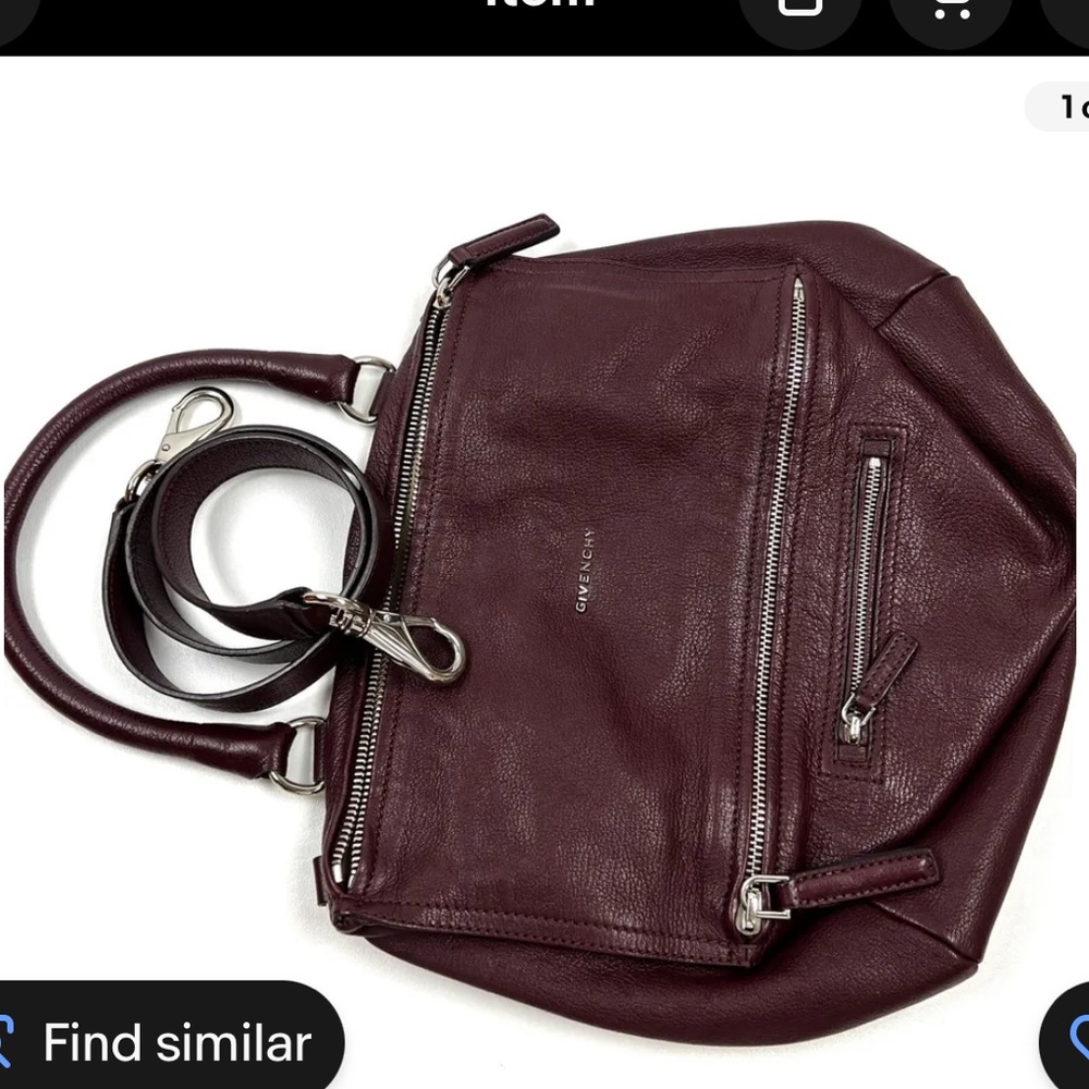 GIVENCHY DUAL-ZIP MEDIUM PANDORA SHOULDER BAG AUBERGINE